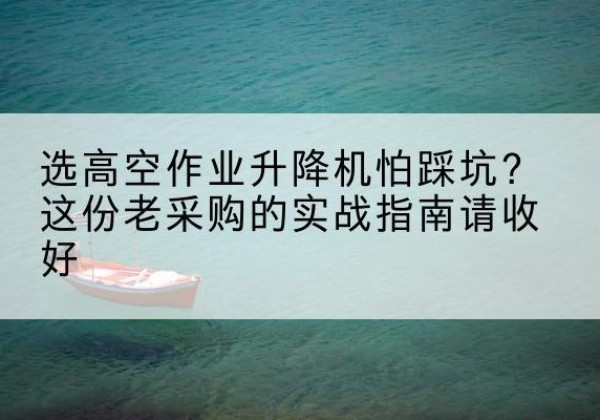 绥中高空作业升降机厂家推荐-选高空作业升降机怕踩坑？这份老采购的实战指南请收好